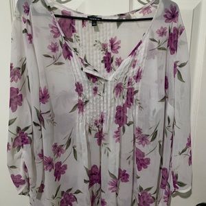 Torrid See through Floral Blouse